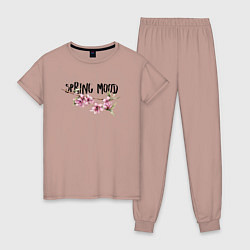 Пижама хлопковая женская Sakura Spring Mood, цвет: пыльно-розовый