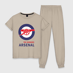 Пижама хлопковая женская Arsenal The Gunners, цвет: миндальный