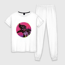 Пижама хлопковая женская Evangelion меха eva, цвет: белый