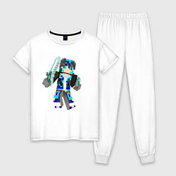 Пижама хлопковая женская Minecraft Warrior!, цвет: белый