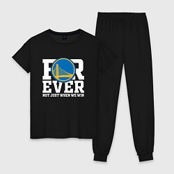 Пижама хлопковая женская Golden State Warriors FOREVER NOT JUST WHEN WE WIN, цвет: черный