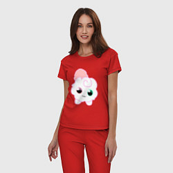 Пижама хлопковая женская Toca Kitchen котик, цвет: красный — фото 2