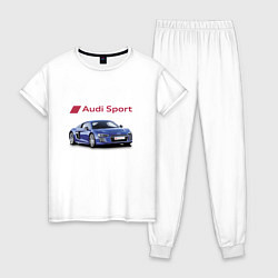 Пижама хлопковая женская Audi sport Racing, цвет: белый