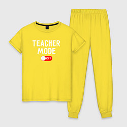 Пижама хлопковая женская Учительский мод отключен, цвет: желтый