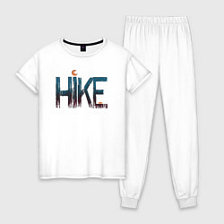 Пижама хлопковая женская Hike, цвет: белый
