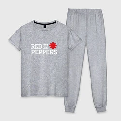 Пижама хлопковая женская RHCP Logo Red Hot Chili Peppers, цвет: меланж