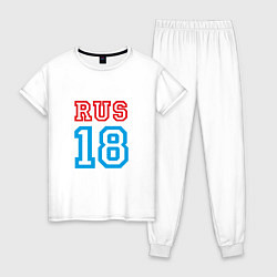 Пижама хлопковая женская RUS 18, цвет: белый