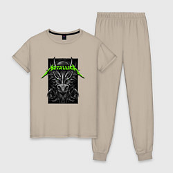 Пижама хлопковая женская Metallica Thrash Metal, цвет: миндальный