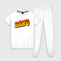 Пижама хлопковая женская Bang взрыв, цвет: белый