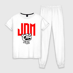 Пижама хлопковая женская JDM Kitten-Zombie Japan, цвет: белый