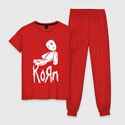 Пижама хлопковая женская Korn КоРн, цвет: красный
