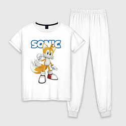 Пижама хлопковая женская Майлз Тейлз Прауэр Sonic Видеоигра, цвет: белый