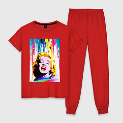 Пижама хлопковая женская Monroes laugh, цвет: красный