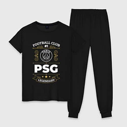 Пижама хлопковая женская PSG FC 1, цвет: черный