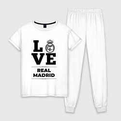 Пижама хлопковая женская Real Madrid Love Классика, цвет: белый