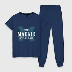 Пижама хлопковая женская Team Madrid, цвет: тёмно-синий