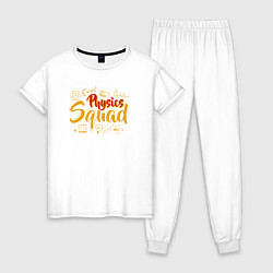 Пижама хлопковая женская Physics Squad, цвет: белый
