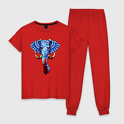 Пижама хлопковая женская Слон с тесаком, цвет: красный