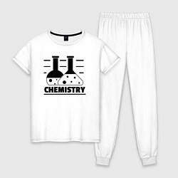 Пижама хлопковая женская CHEMISTRY химия, цвет: белый