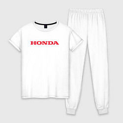Пижама хлопковая женская HONDA ХОНДА LOGO спина, цвет: белый