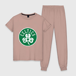 Пижама хлопковая женская Team Celtics, цвет: пыльно-розовый