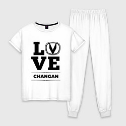 Пижама хлопковая женская Changan Love Classic, цвет: белый