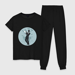 Пижама хлопковая женская Jazz Man, цвет: черный