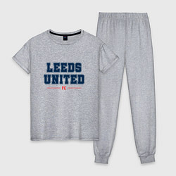 Пижама хлопковая женская Leeds United FC Classic, цвет: меланж