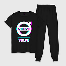 Женская пижама Значок Volvo в стиле Glitch