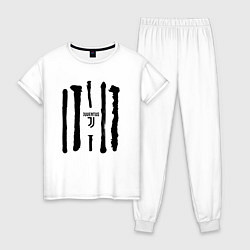 Пижама хлопковая женская Juventus - Drawing paint 2022, цвет: белый