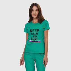 Пижама хлопковая женская Keep calm Sarov Саров цвета зеленый — фото 2