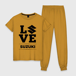 Пижама хлопковая женская Suzuki Love Classic, цвет: горчичный