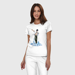 Пижама хлопковая женская Грей на льду, цвет: белый — фото 2