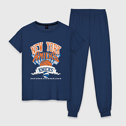 Пижама хлопковая женская NEW YORK KNIKS NBA, цвет: тёмно-синий