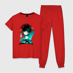 Пижама хлопковая женская Идзуку МидорияМоя геройская академия, цвет: красный