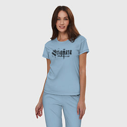 Пижама хлопковая женская Stigmata логотип, цвет: мягкое небо — фото 2