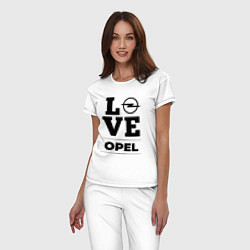 Пижама хлопковая женская Opel Love Classic, цвет: белый — фото 2