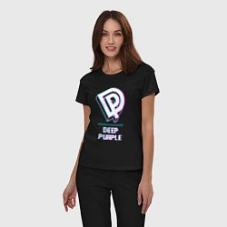 Пижама хлопковая женская Deep Purple Glitch Rock, цвет: черный — фото 2