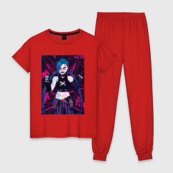 Пижама хлопковая женская JINXX ARCANE, цвет: красный