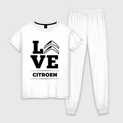 Пижама хлопковая женская Citroen Love Classic, цвет: белый