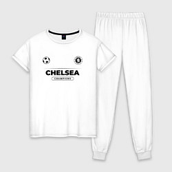 Пижама хлопковая женская Chelsea Униформа Чемпионов, цвет: белый