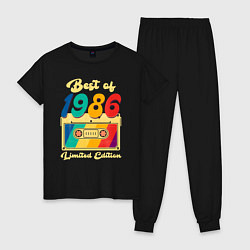 Пижама хлопковая женская Лучшее из 1986 лимитированная серия, цвет: черный