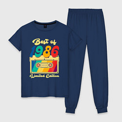 Пижама хлопковая женская Лучшее из 1986 лимитированная серия, цвет: тёмно-синий