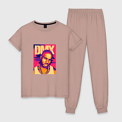 Пижама хлопковая женская DMX Style, цвет: пыльно-розовый