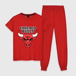 Пижама хлопковая женская Chicago Bulls, цвет: красный