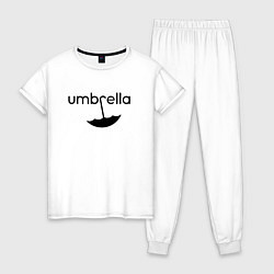 Пижама хлопковая женская Академия Амбрелла лого, цвет: белый