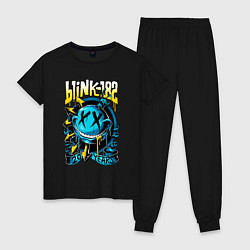 Пижама хлопковая женская Blink 182 - 20 years, цвет: черный