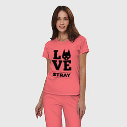 Пижама хлопковая женская Stray Love Classic, цвет: коралловый — фото 2