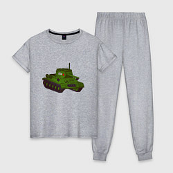 Пижама хлопковая женская Самый обычный танк, цвет: меланж