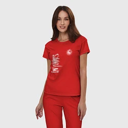 Пижама хлопковая женская In flames - logo, цвет: красный — фото 2